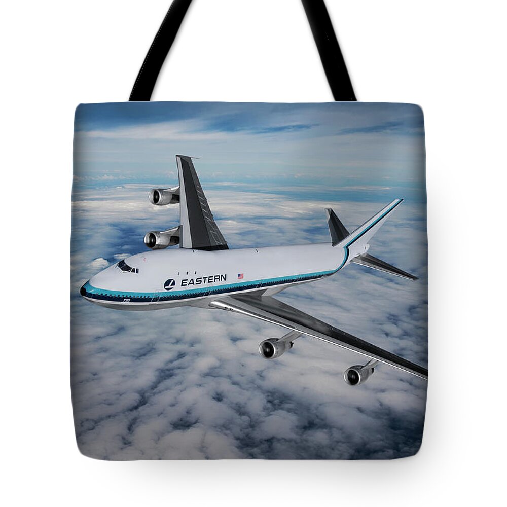 Eastern Airlines Tote Bag featuring the digital art Eastern Airlines Boeing 747-121 by Erik Simonsen