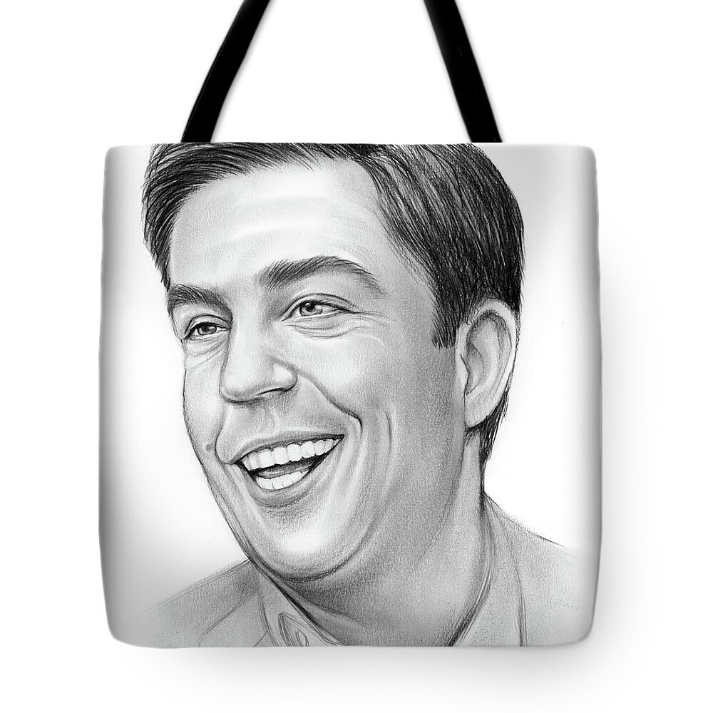 Sketch Of The Day... Tote Bag featuring the drawing Ed Helms by Greg Joens