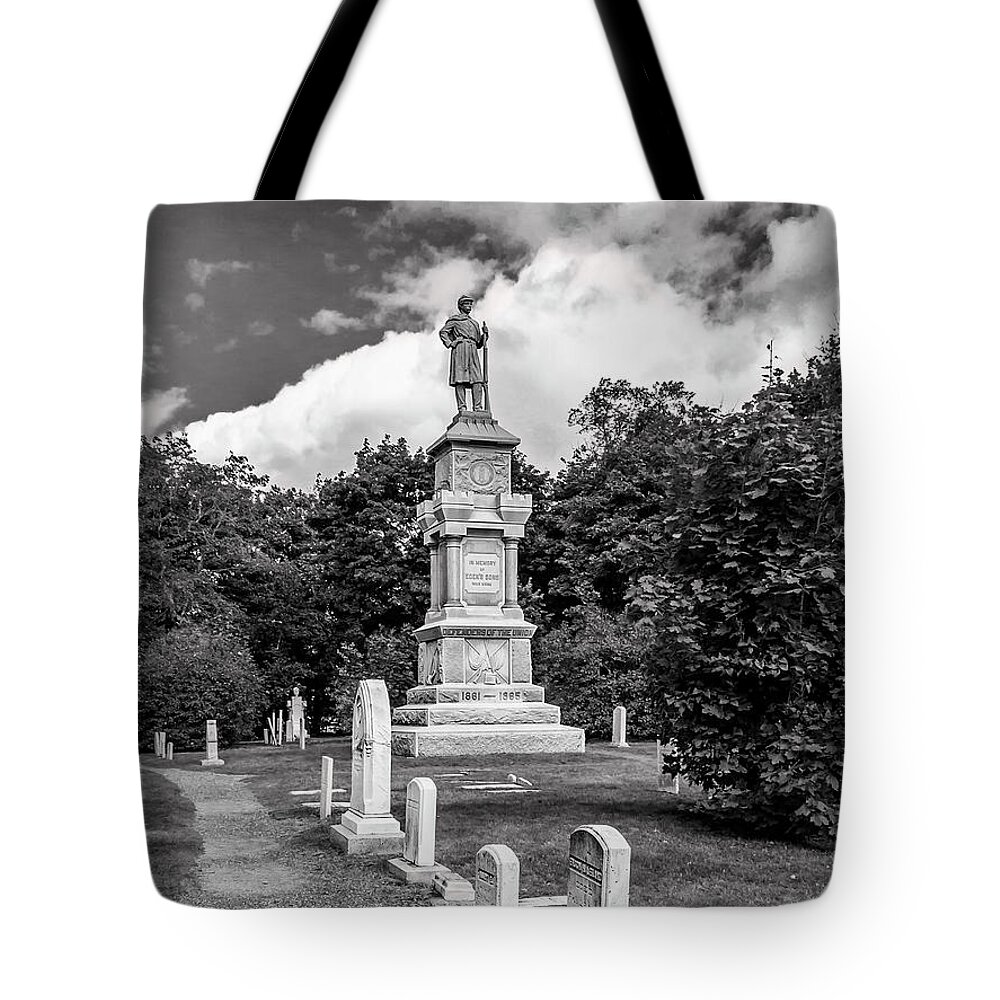 2012 Tote Bag featuring the digital art Eden's Sons Civil War Memorial by Ken Morris