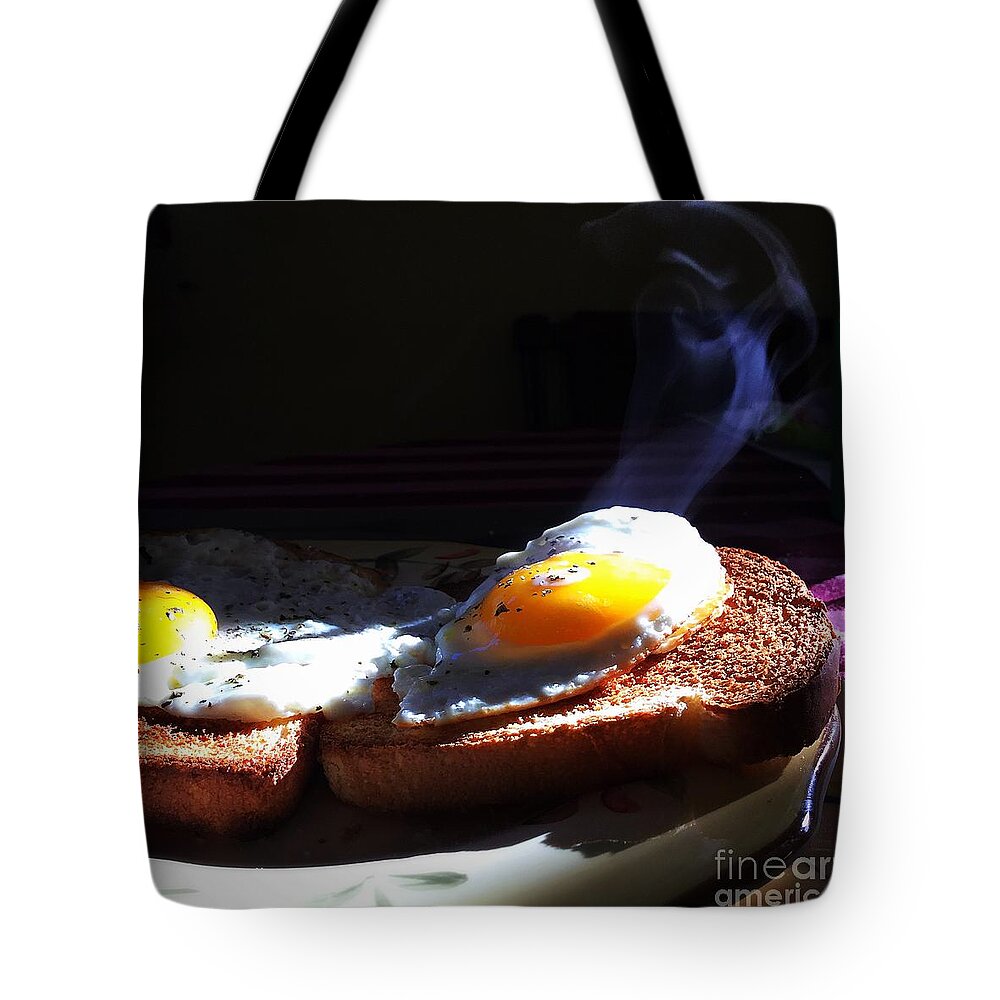 Food Tote Bag featuring the photograph Eggstreamly Hot by Frank J Casella