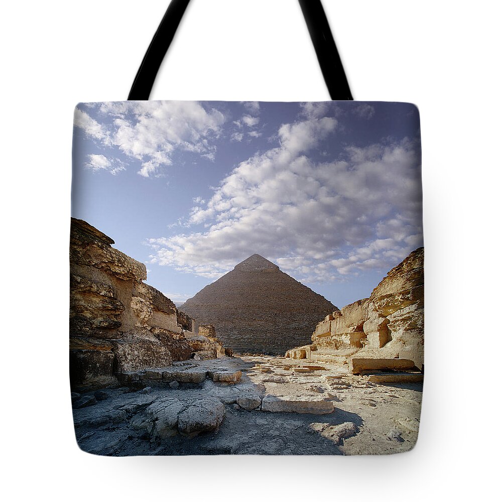 Outdoors Tote Bag featuring the photograph Egypt, Giza, Pyramid Of Khafre Digital by Ed Freeman