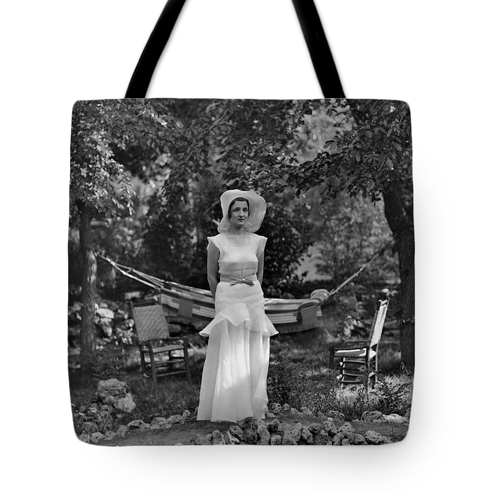 Early 1900's Professional Portrait. Original Image On A Glass Plate. Tote Bag featuring the photograph Eleanor J Smith by Brian Duram