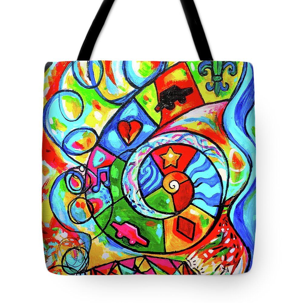 Whimsical Tote Bag featuring the painting Electric Street Car Spiral by Genevieve Esson