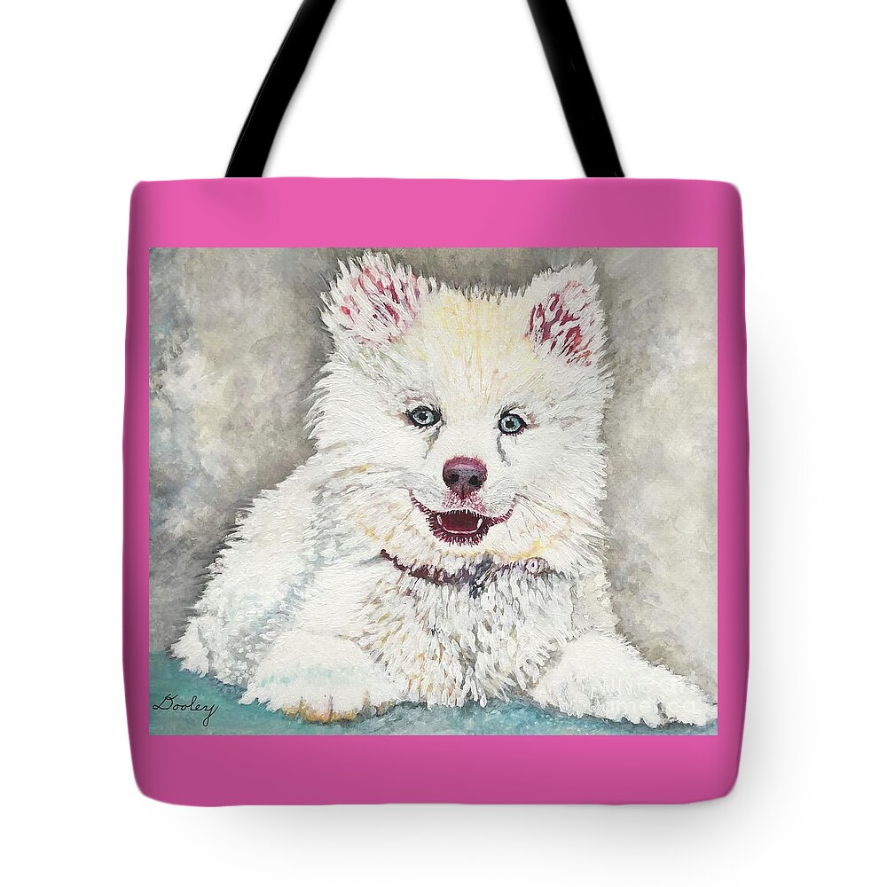 Dog Tote Bag featuring the painting Elina by Fine Art By Edie