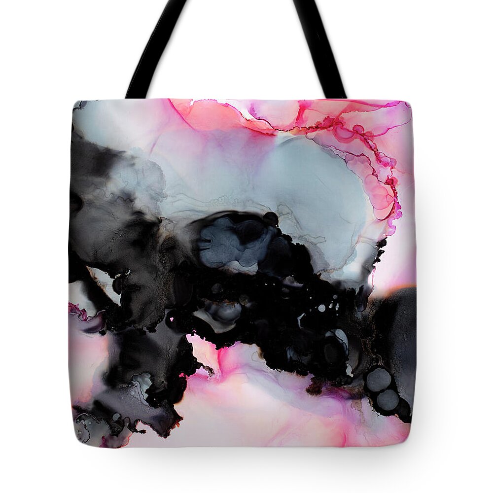 Pink Tote Bag featuring the painting Elysium by Tamara Nelson