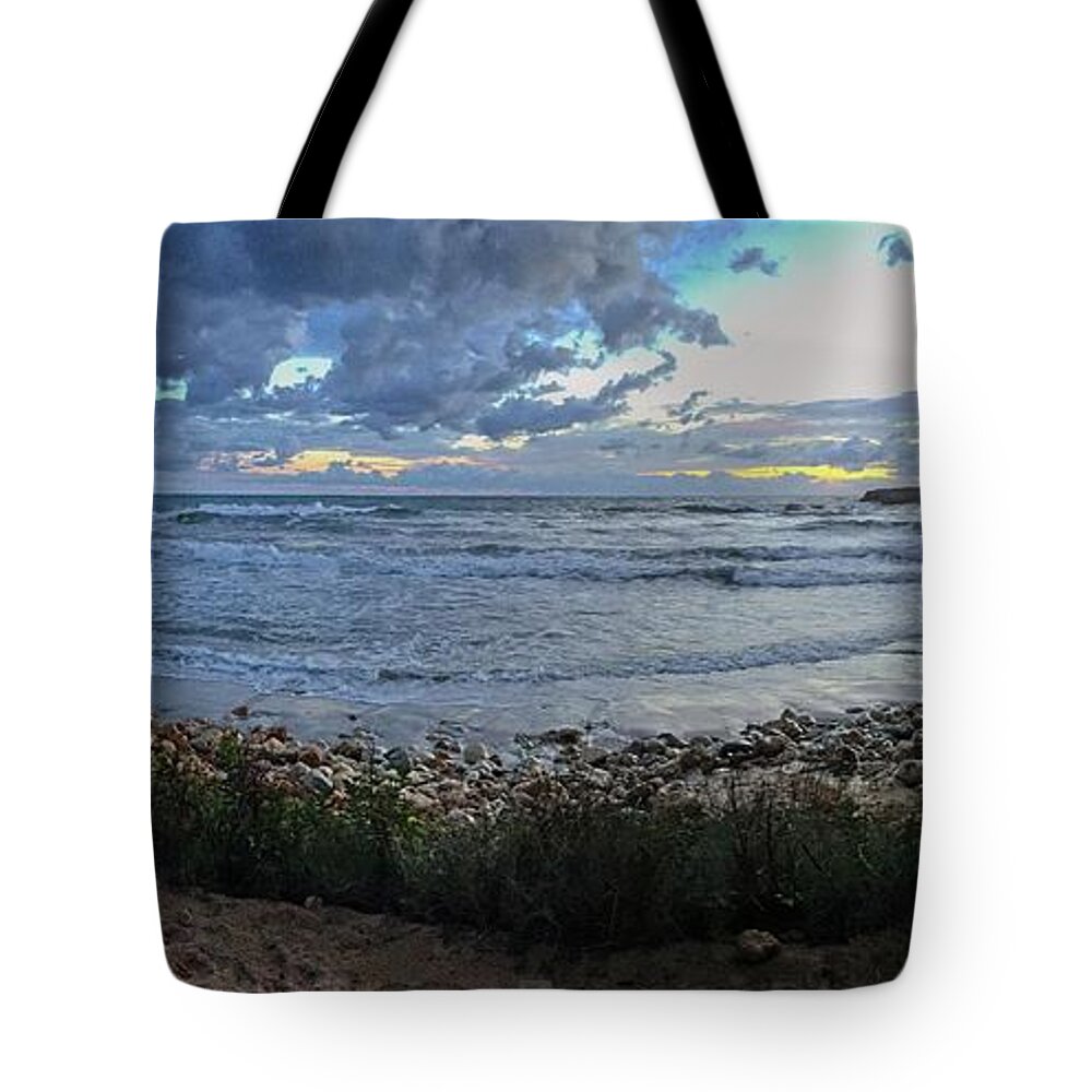 Cloud Tote Bag featuring the digital art Embracing the Sea by Dee Flouton