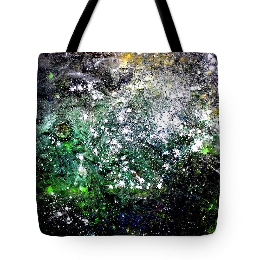 Space Tote Bag featuring the photograph Emerald Nebula by Patsy Evans - Alchemist Artist