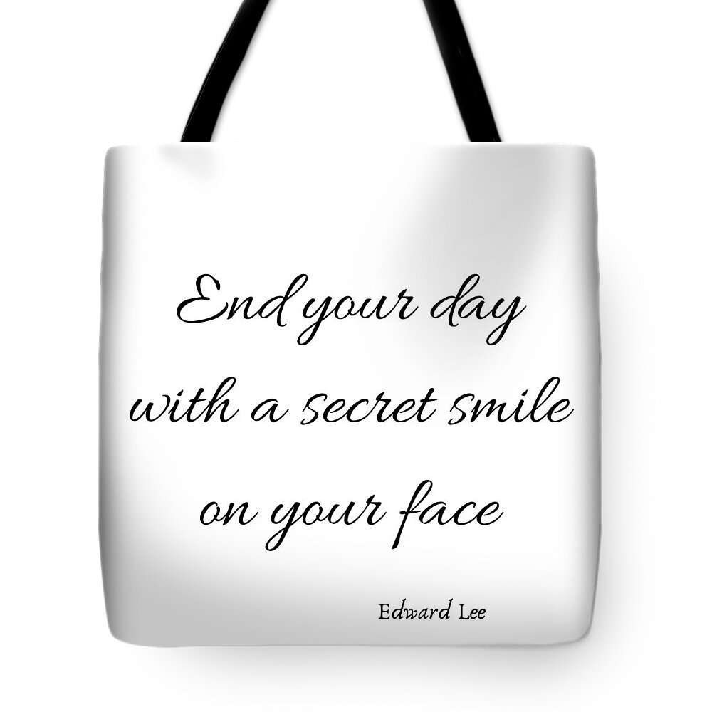 Poetry Tote Bag featuring the digital art End Your Day by Edward Lee