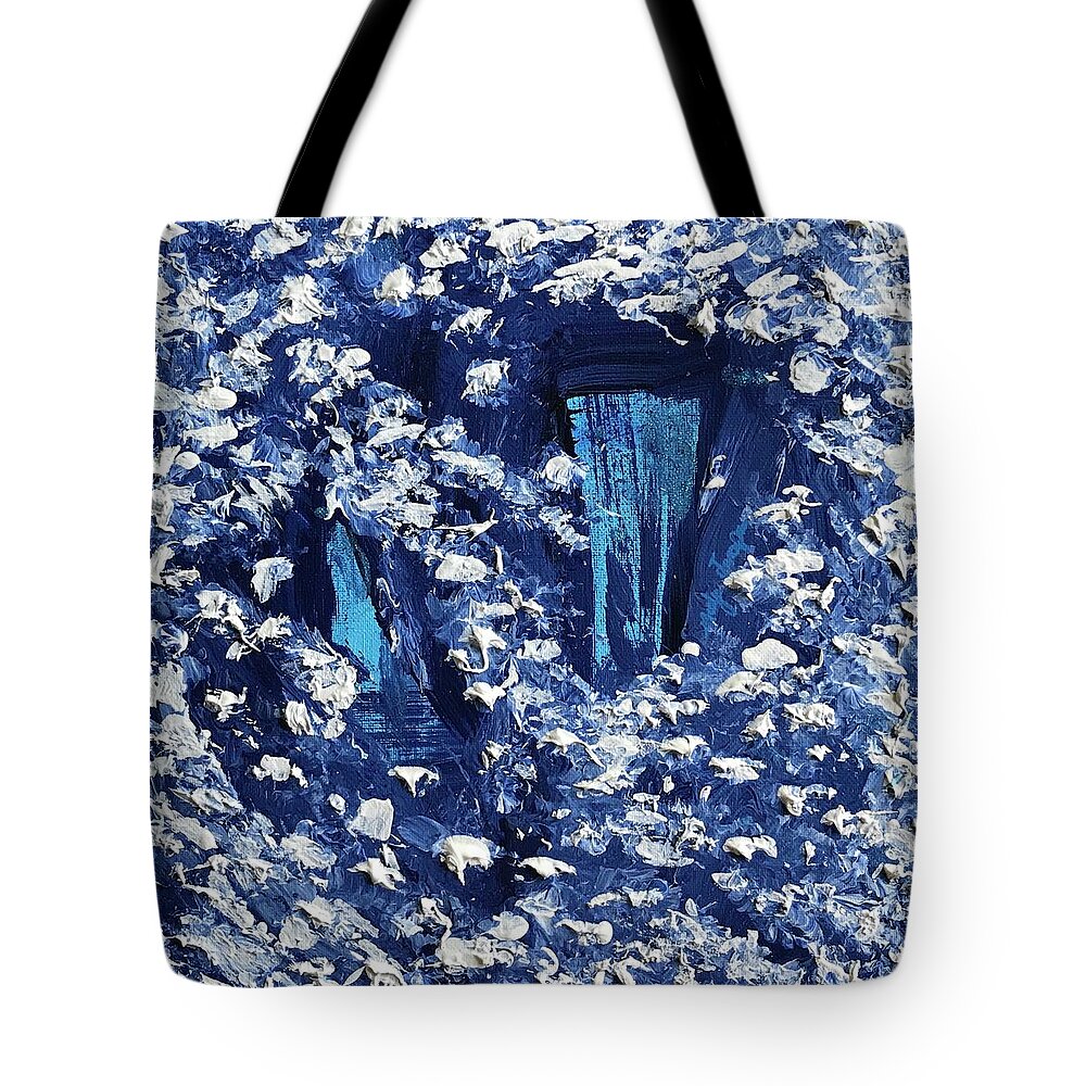 Sky Galaxies Vortex Inside Discovery Tote Bag featuring the painting Entre Vues by Medge Jaspan