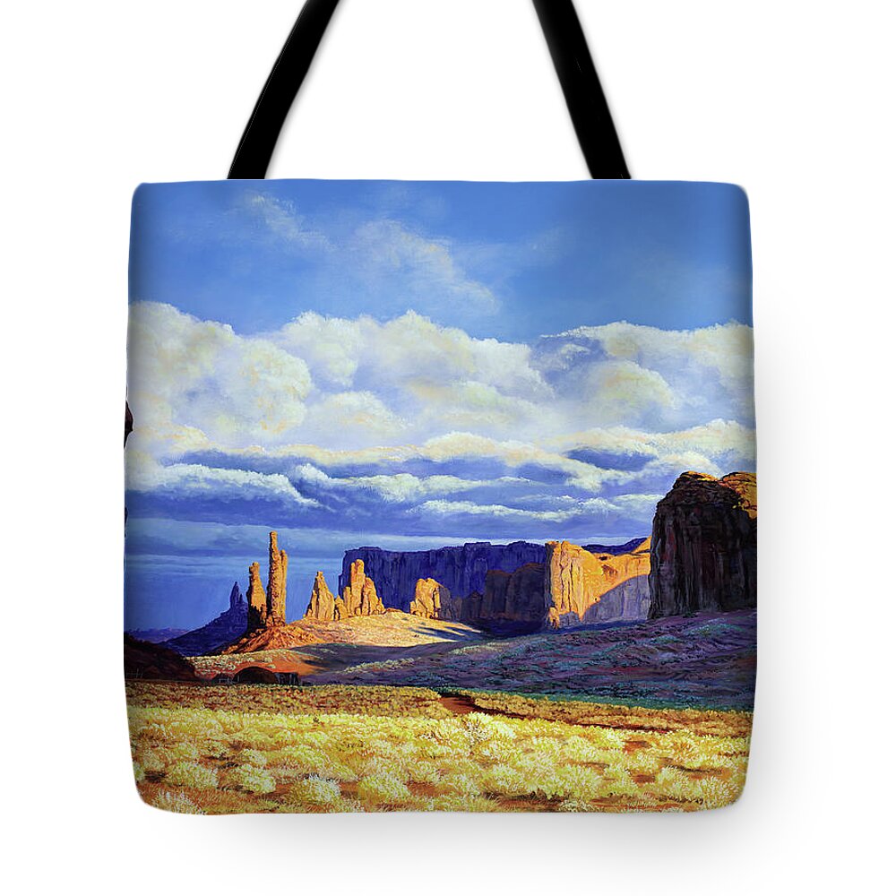 T L Tote Bag featuring the painting Eons of time by Timithy L Gordon