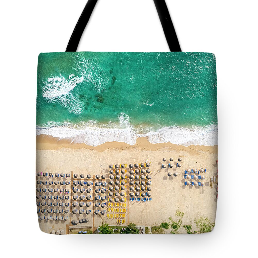 Estock Tote Bag featuring the digital art Epirus, Vrachos Beach, Resort Area by Armand Ahmed Tamboly