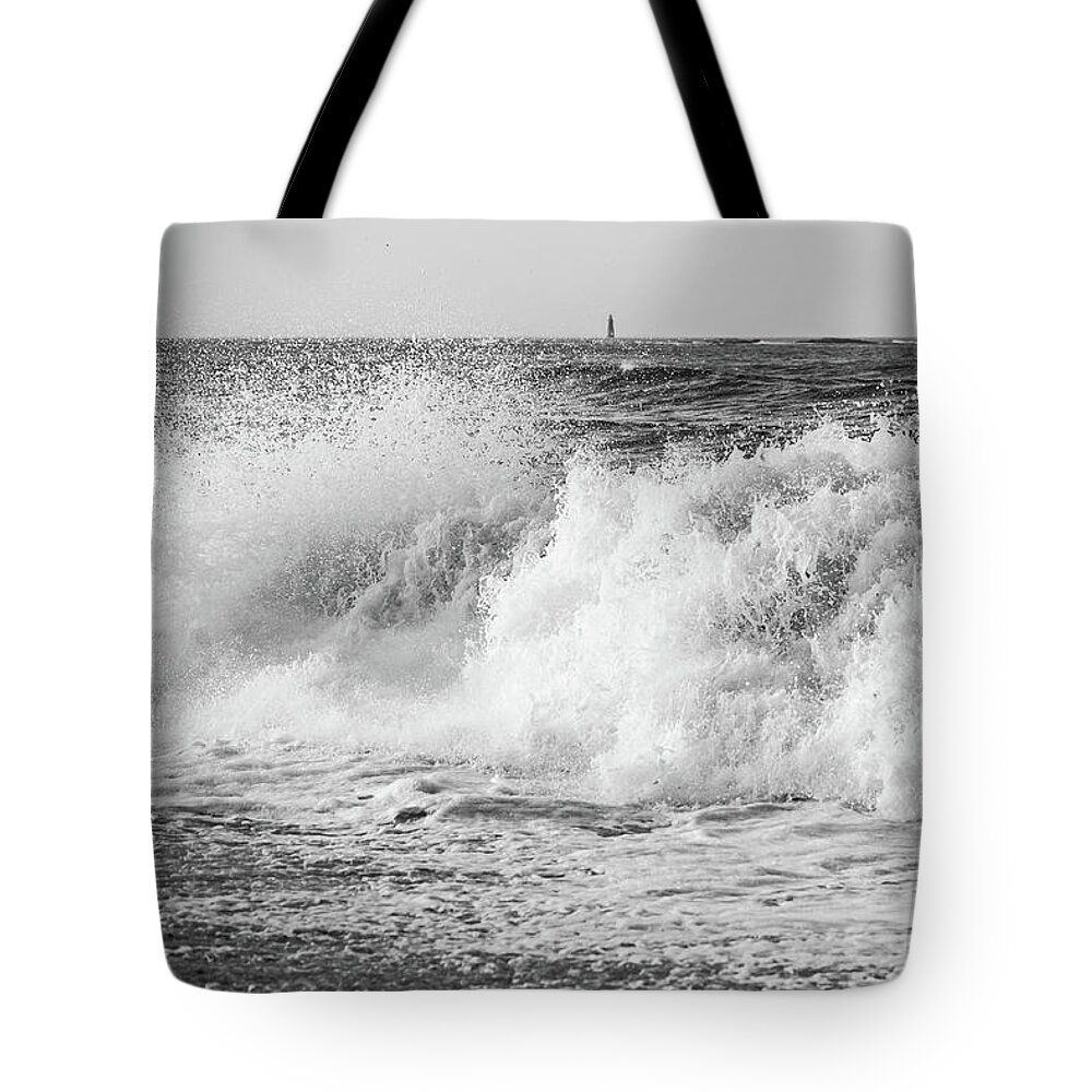 Beach Tote Bag featuring the photograph Eqypt Beach Waves by Ann-Marie Rollo