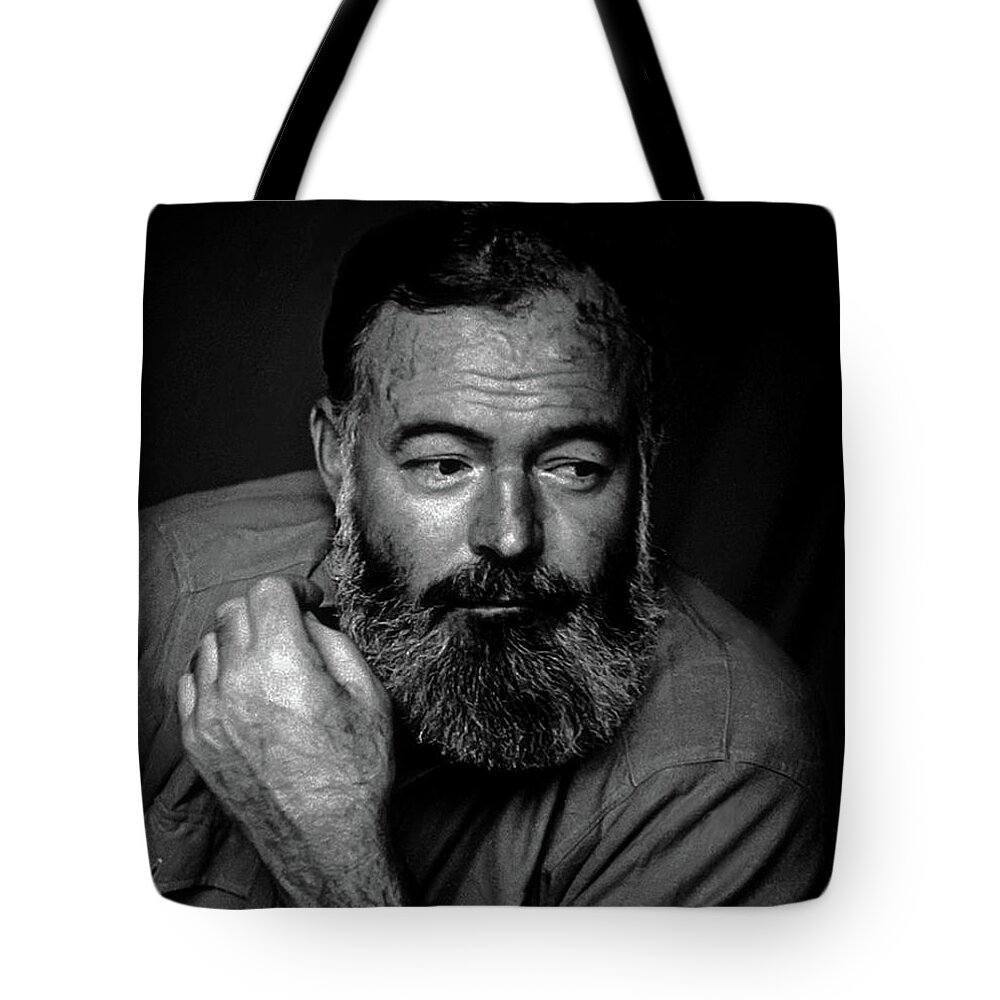 Hemingway Tote Bag featuring the photograph Ernest Hemingway by Doc Braham