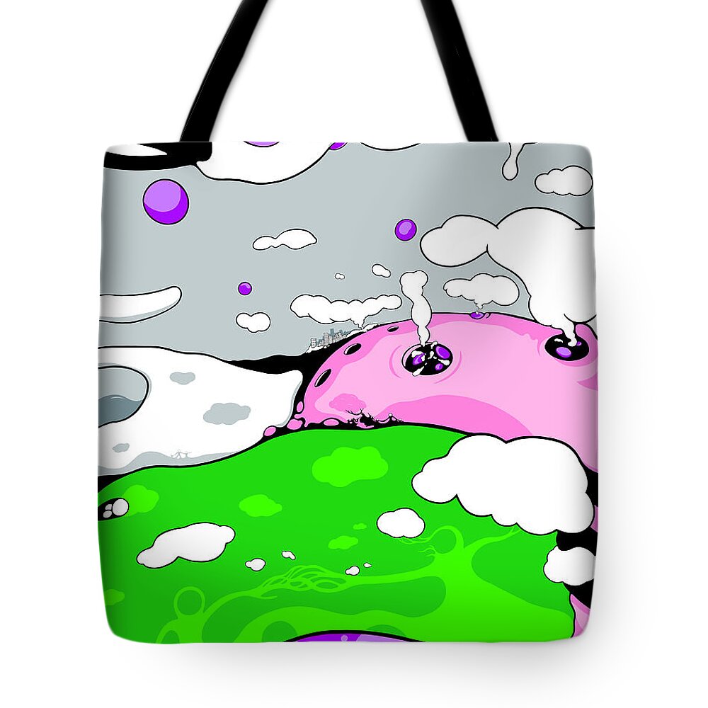 Clouds Tote Bag featuring the drawing Eruption by Craig Tilley