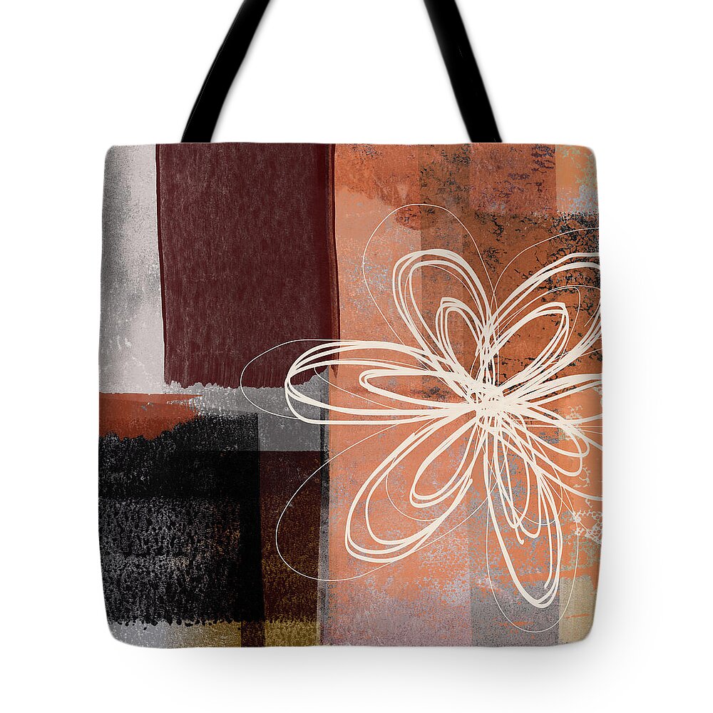 Flower Tote Bag featuring the mixed media Espresso Flower 1- Art by Linda Woods by Linda Woods