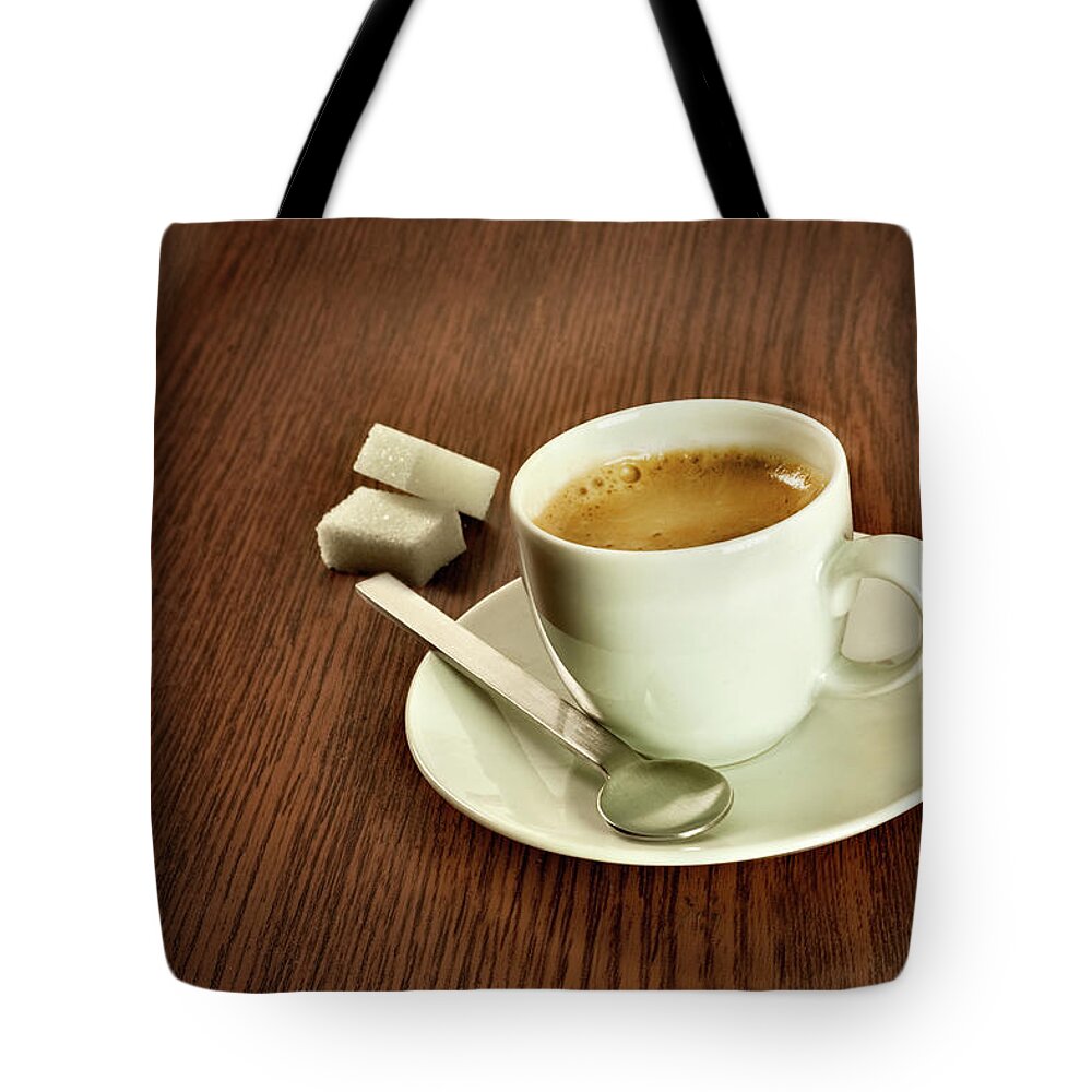 Natural Pattern Tote Bag featuring the photograph Espresso With Sugar Lumps by Stefano Oppo