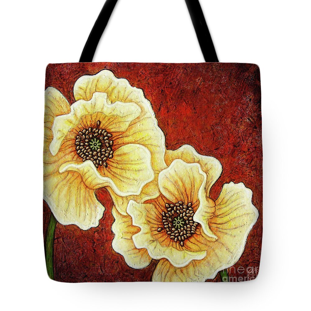 Poppy Tote Bag featuring the painting Evening Embers by Amy E Fraser