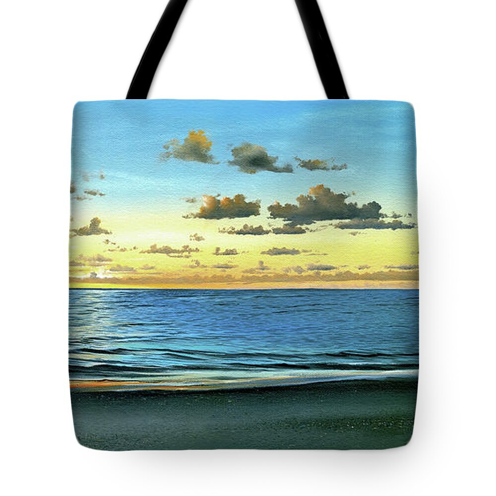 Evening Light Framed Tote Bag featuring the painting Evening Light by Mike Brown