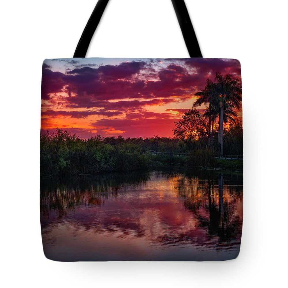 Sunrise Tote Bag featuring the photograph Everglade Sunrise by Michael Ash