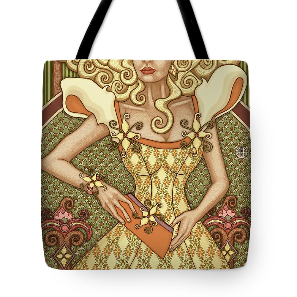 Lizard Tote Bag featuring the mixed media Exalted Beauty Dominique 2019 by Amy E Fraser