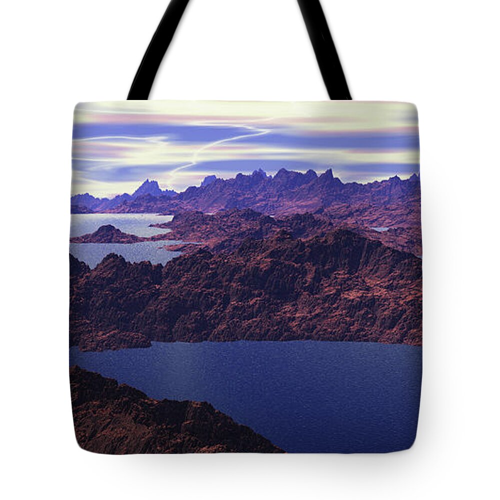 Planet Tote Bag featuring the digital art Exoplanet #1 by Bernie Sirelson