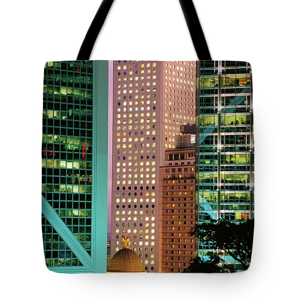 Chinese Culture Tote Bag featuring the photograph Exterior Of Corporate Buildings, Hong by Izzet Keribar