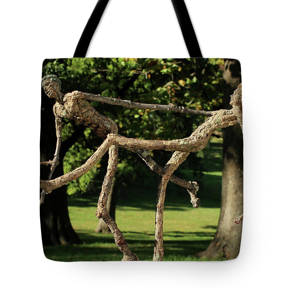 Groot Tote Bag featuring the mixed media Exuberance photographed outside by Adam Long