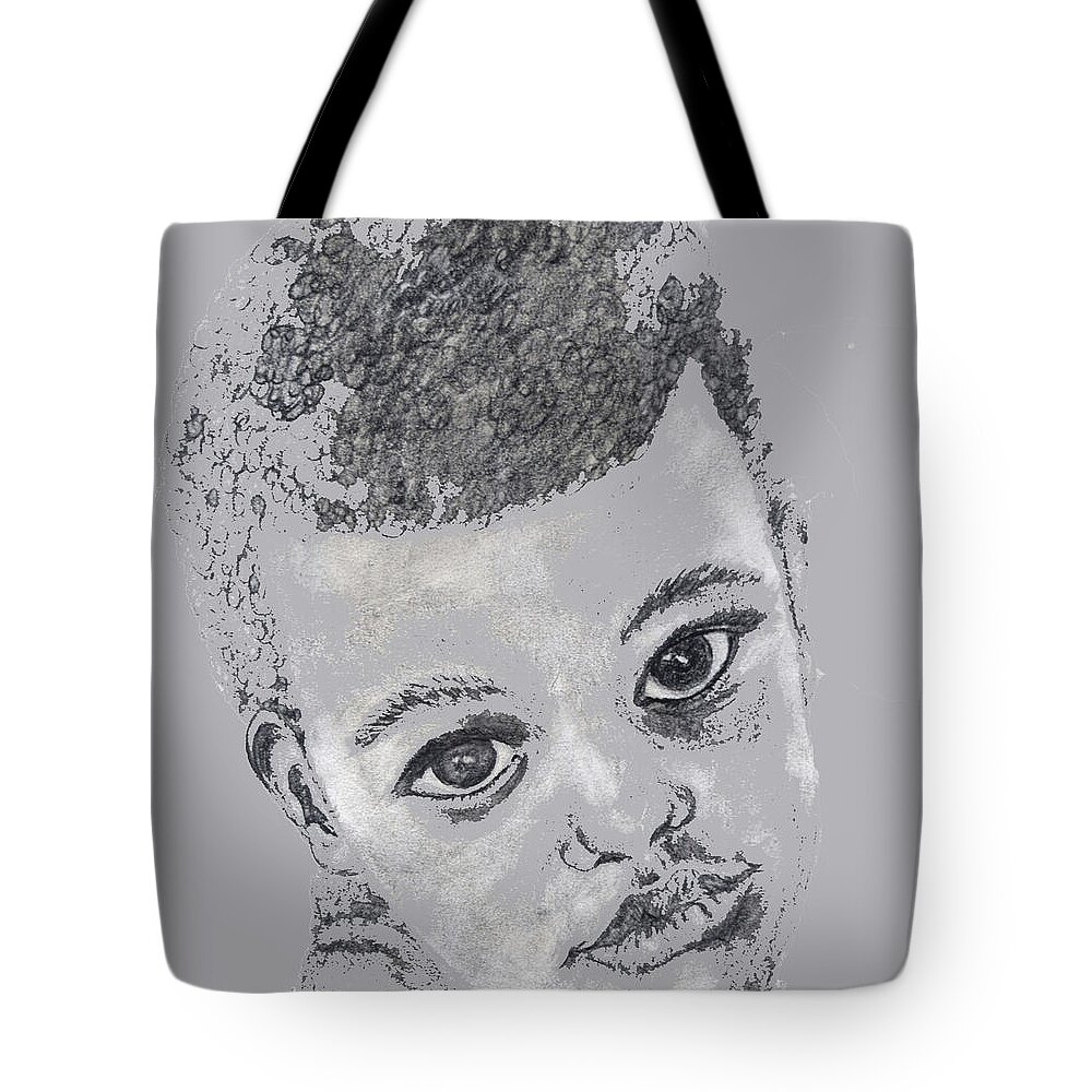 Child Tote Bag featuring the drawing Eyes by Toni Willey