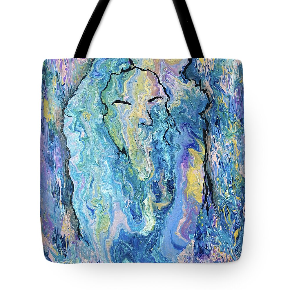 Abstract Tote Bag featuring the painting Fading Rocker by Mr Dill