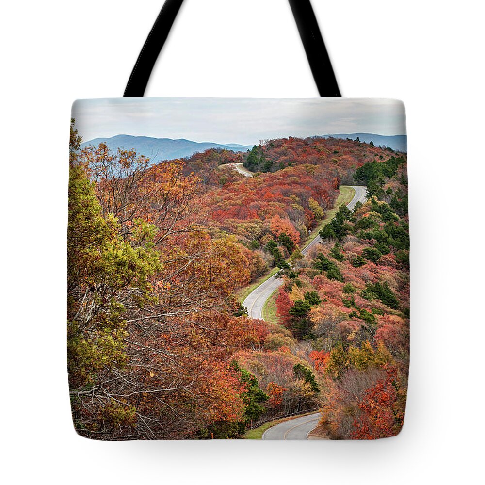 America Tote Bag featuring the photograph Fall Along the Talimena Scenic Drive Byway - Oklahoma by Gregory Ballos