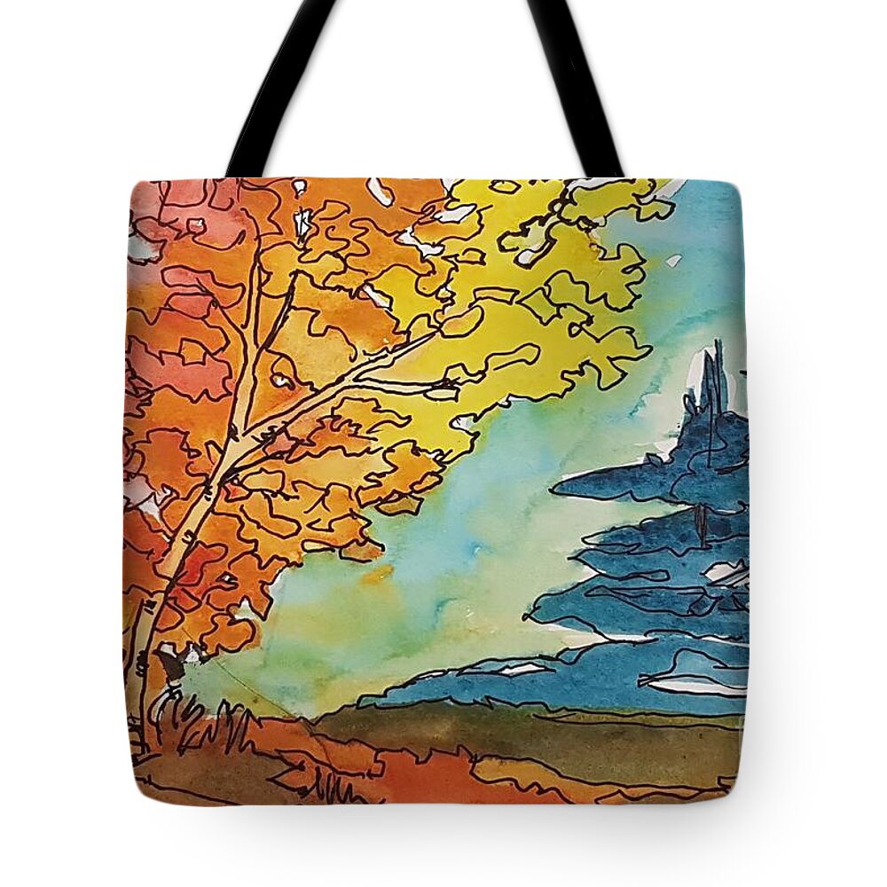 Fall Tote Bag featuring the painting Fall Colors by Petra Burgmann