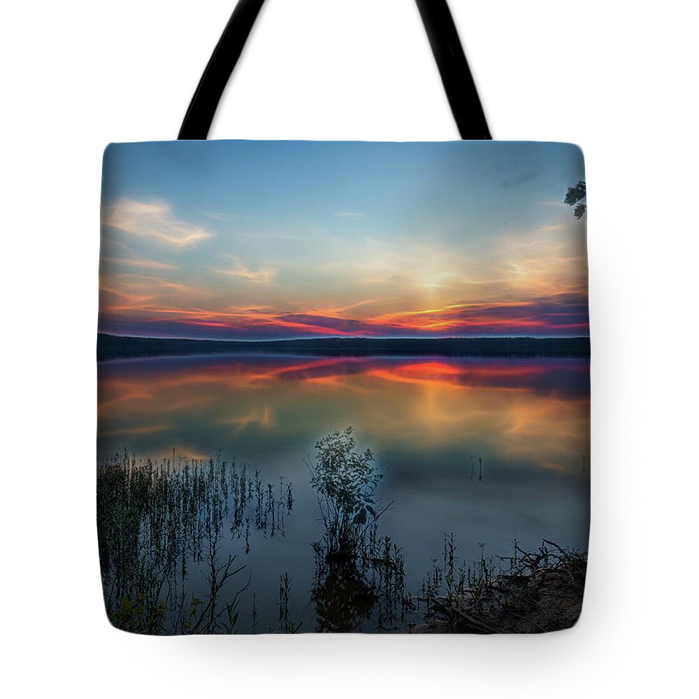 2019 Tote Bag featuring the photograph Falls Lake Sunrise by Wade Brooks