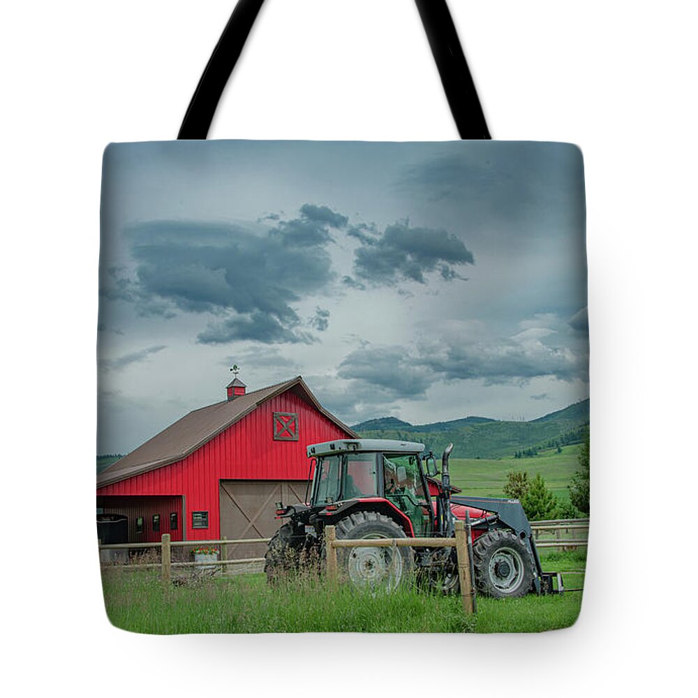 Montana Tote Bag featuring the photograph Family Farm by Marcy Wielfaert