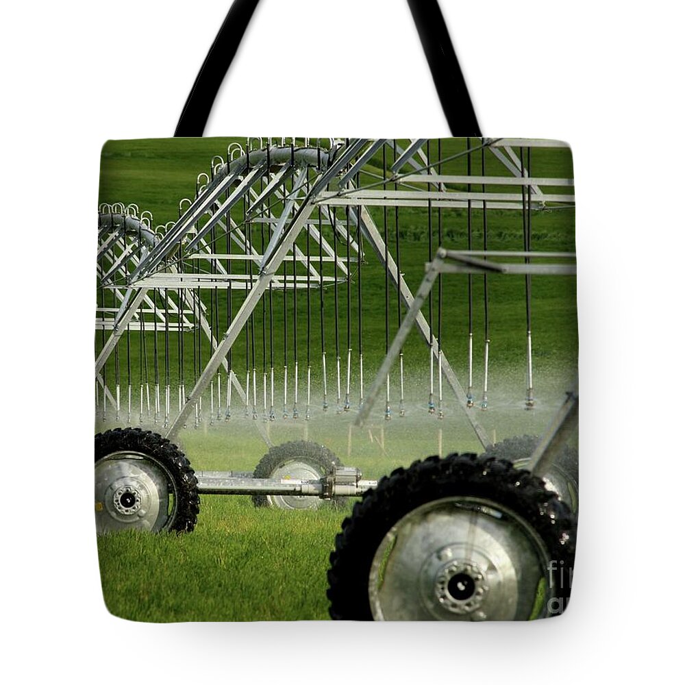 Montana Tote Bag featuring the photograph Farm Irrigation by Terri Brewster