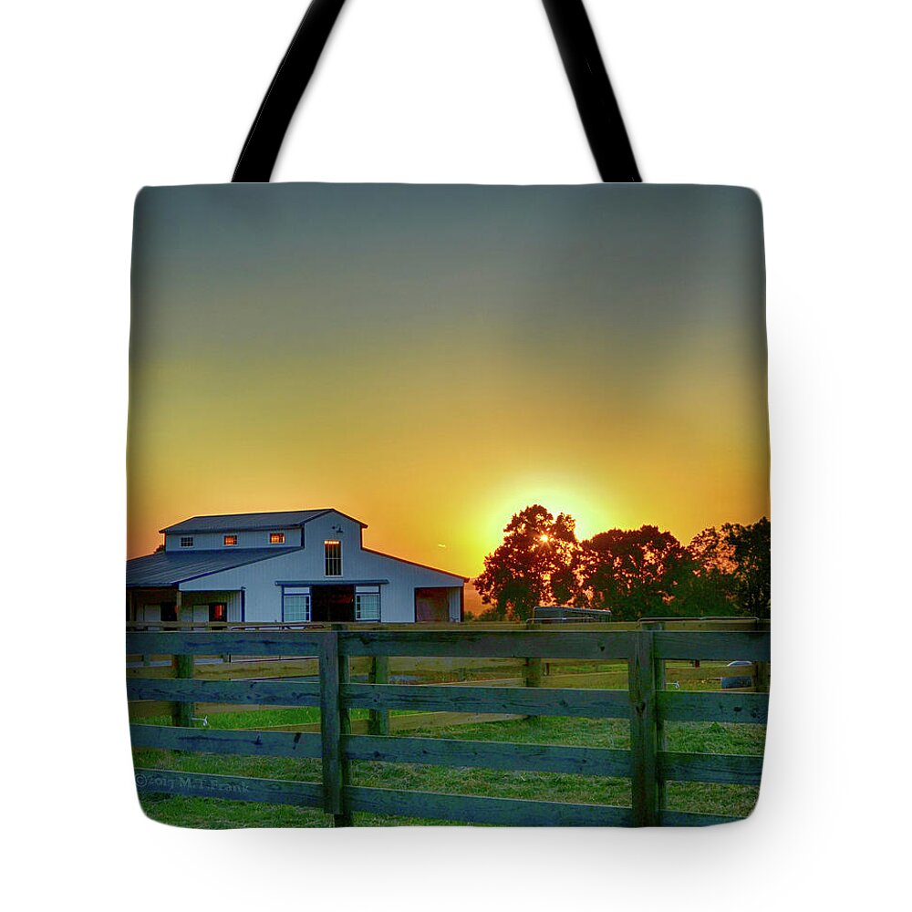 Farm Tote Bag featuring the photograph Farm Sunset by Michael Frank