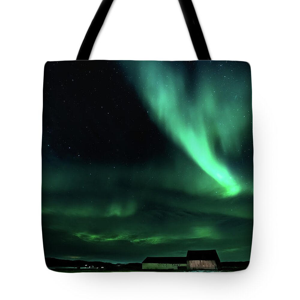 Iceland Tote Bag featuring the photograph Farmyard Light by Framing Places