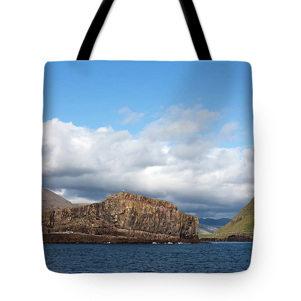 Tranquility Tote Bag featuring the photograph Faroe Islands, Rocky Islets With Steep by Andrea Ricordi, Italy