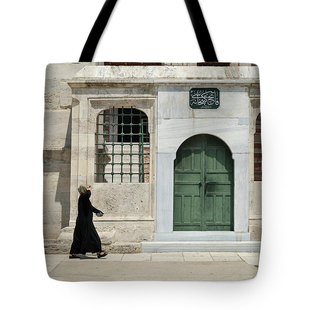 Arch Tote Bag featuring the photograph Fatih Mosque by Salvator Barki