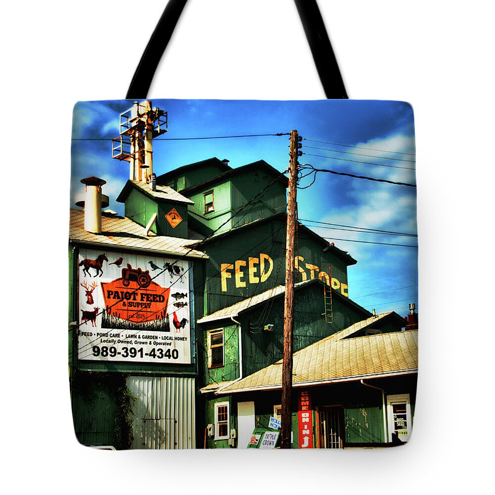 Store Tote Bag featuring the photograph Feed store, rural Michigan by Bill Jonscher