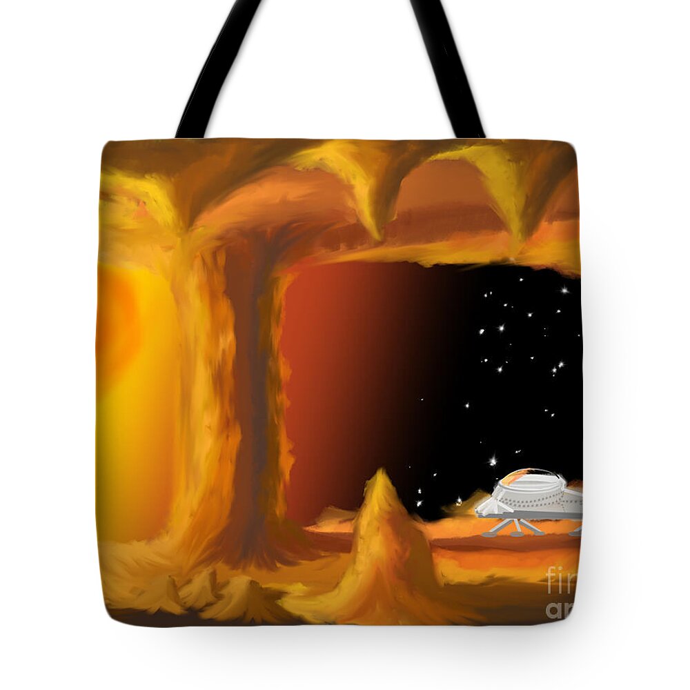 Futuristic Tote Bag featuring the digital art Feeling The Heat by Gary F Richards
