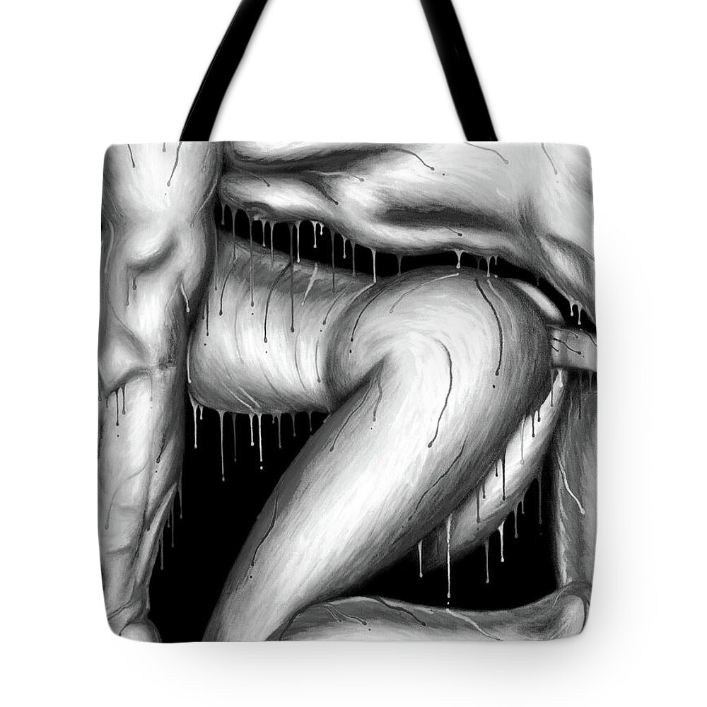 Feeling Your Warmth bn - Erotic Art Illustration Nude Sex Sexual Love Lovers Relationship Couple Tote Bag by Nymphainna AB