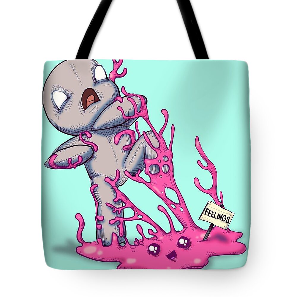 Love Tote Bag featuring the drawing Feelings by Ludwig Van Bacon