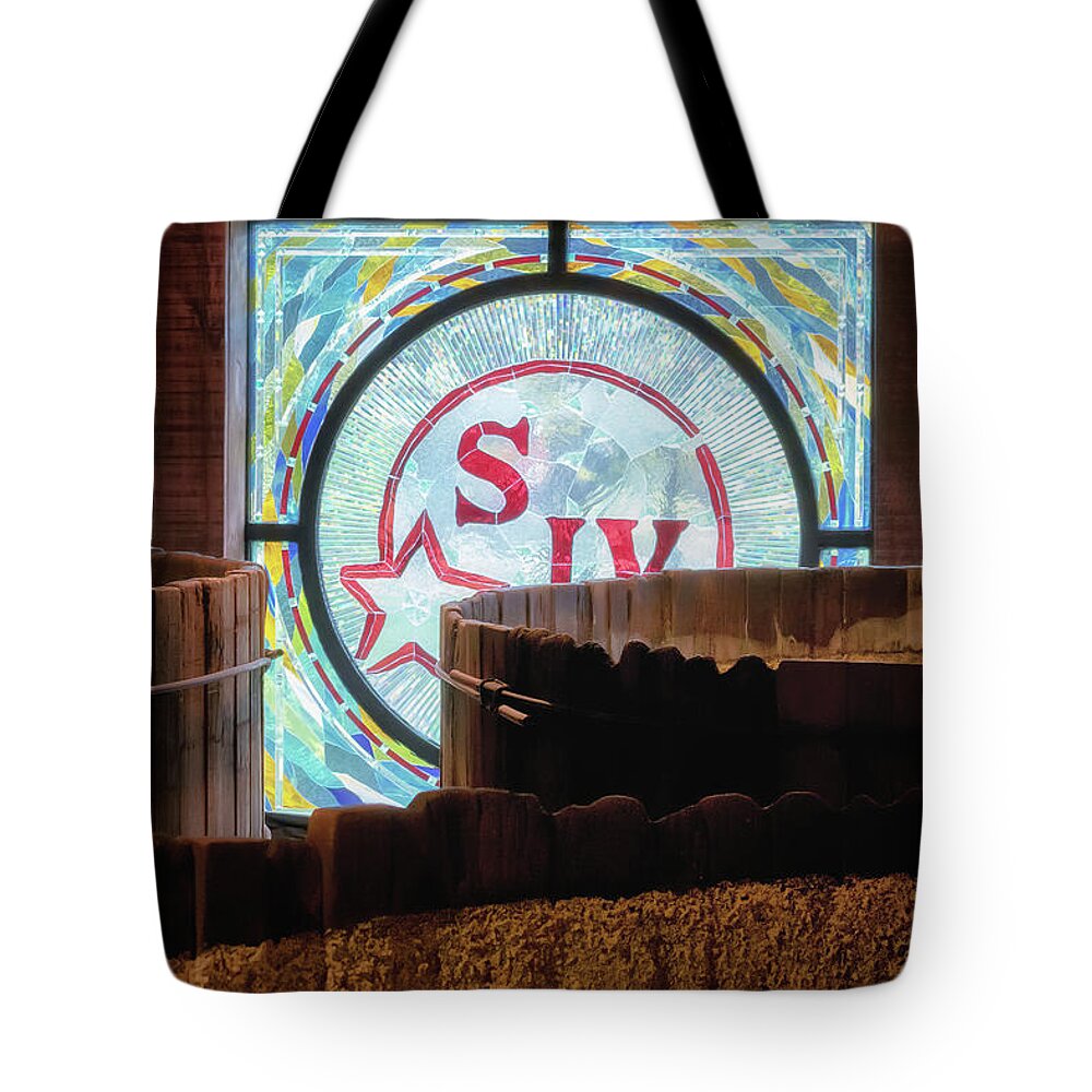 Makers Mark Tote Bag featuring the photograph Fermenting Mash at Maker's Mark by Susan Rissi Tregoning