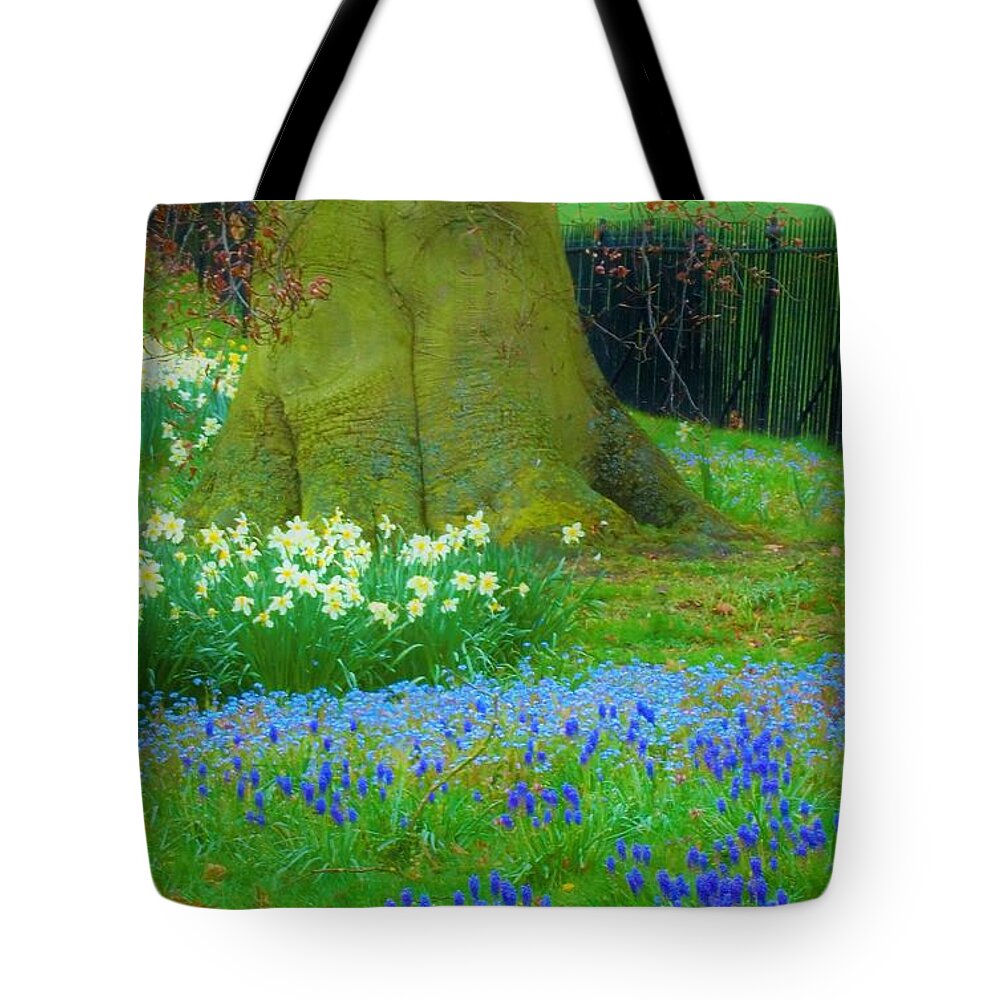 Field Of Flowers Tote Bag featuring the photograph - Field of Flowers by THERESA Nye