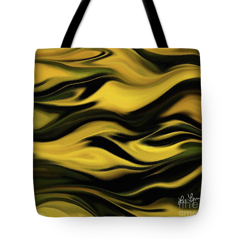 Fields Tote Bag featuring the digital art Fields Of Gold by Leo Symon