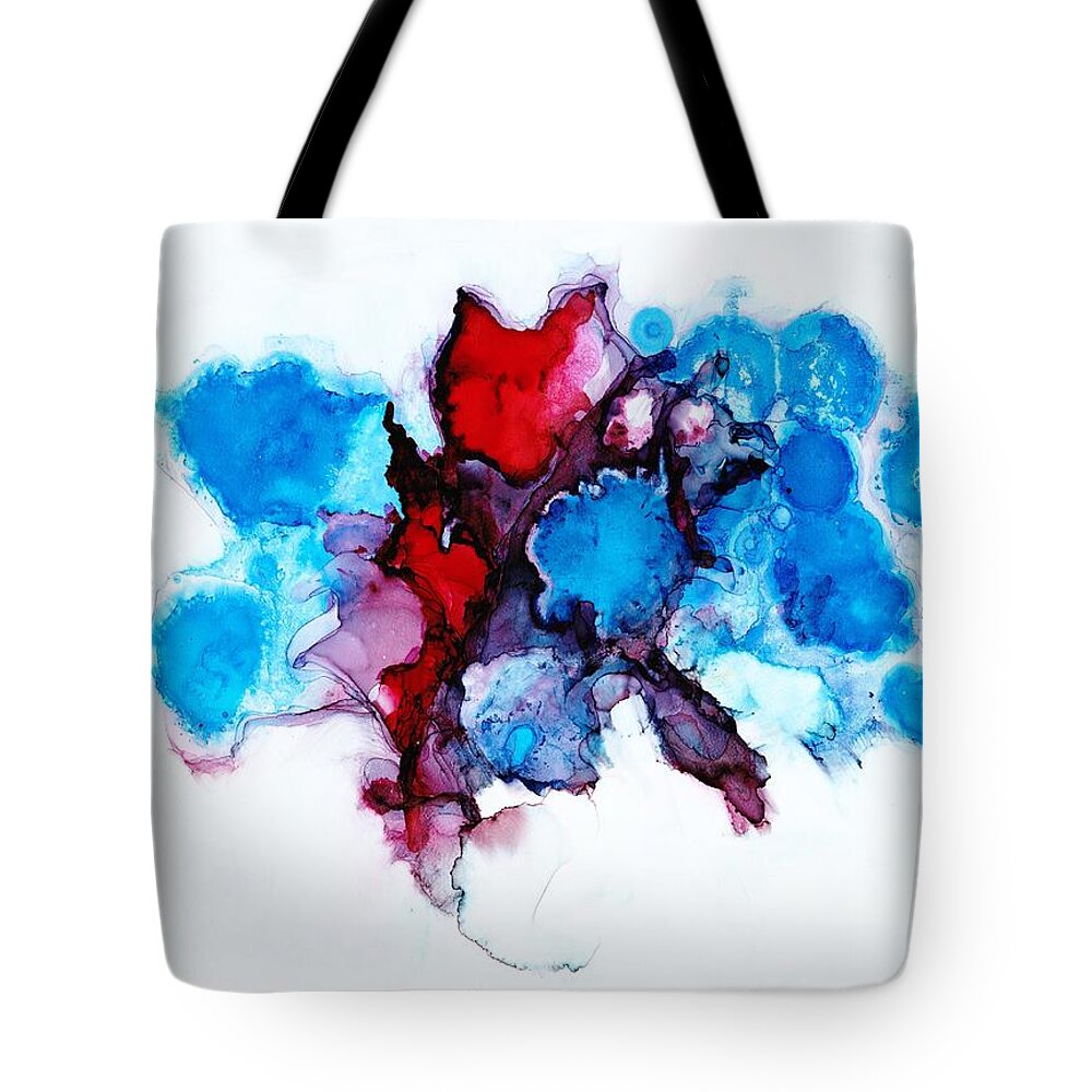 Abstract Tote Bag featuring the painting Fierce by Christy Sawyer