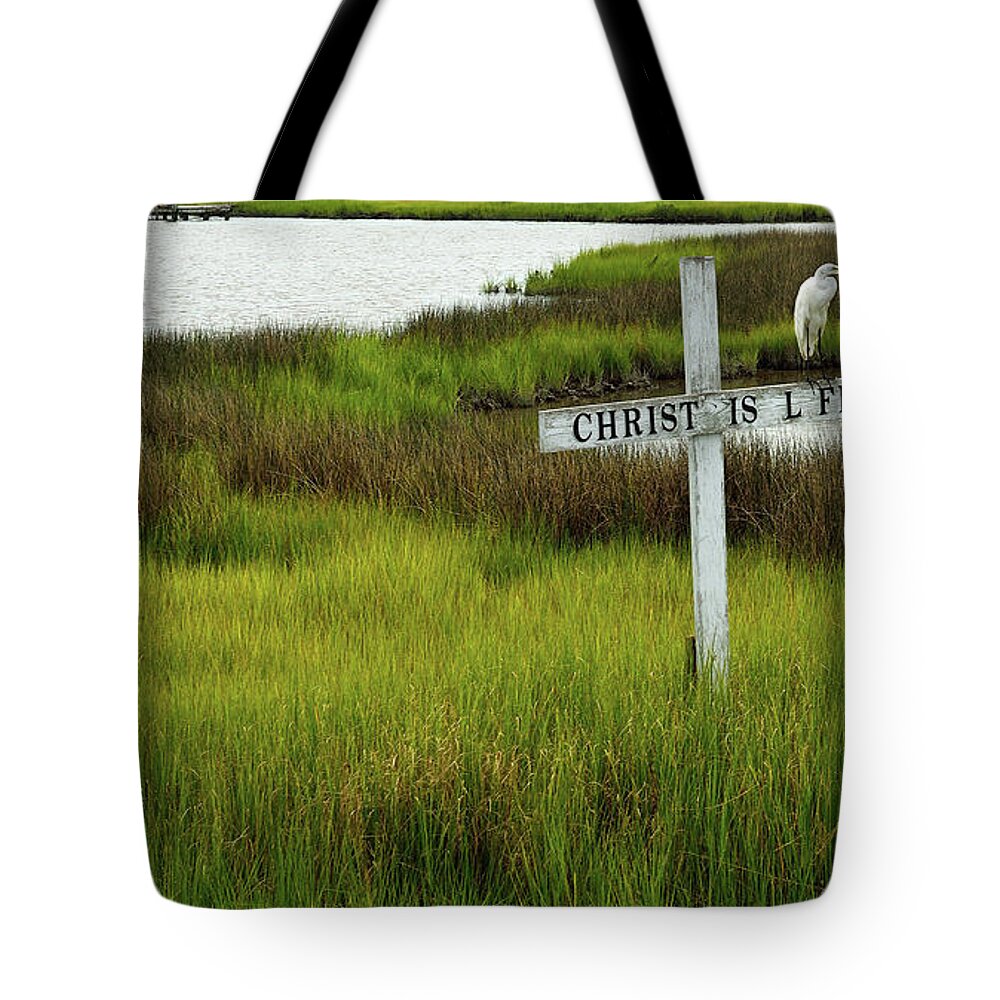 Tangier Island Tote Bag featuring the photograph Filling In For The I by Jamie Pattison