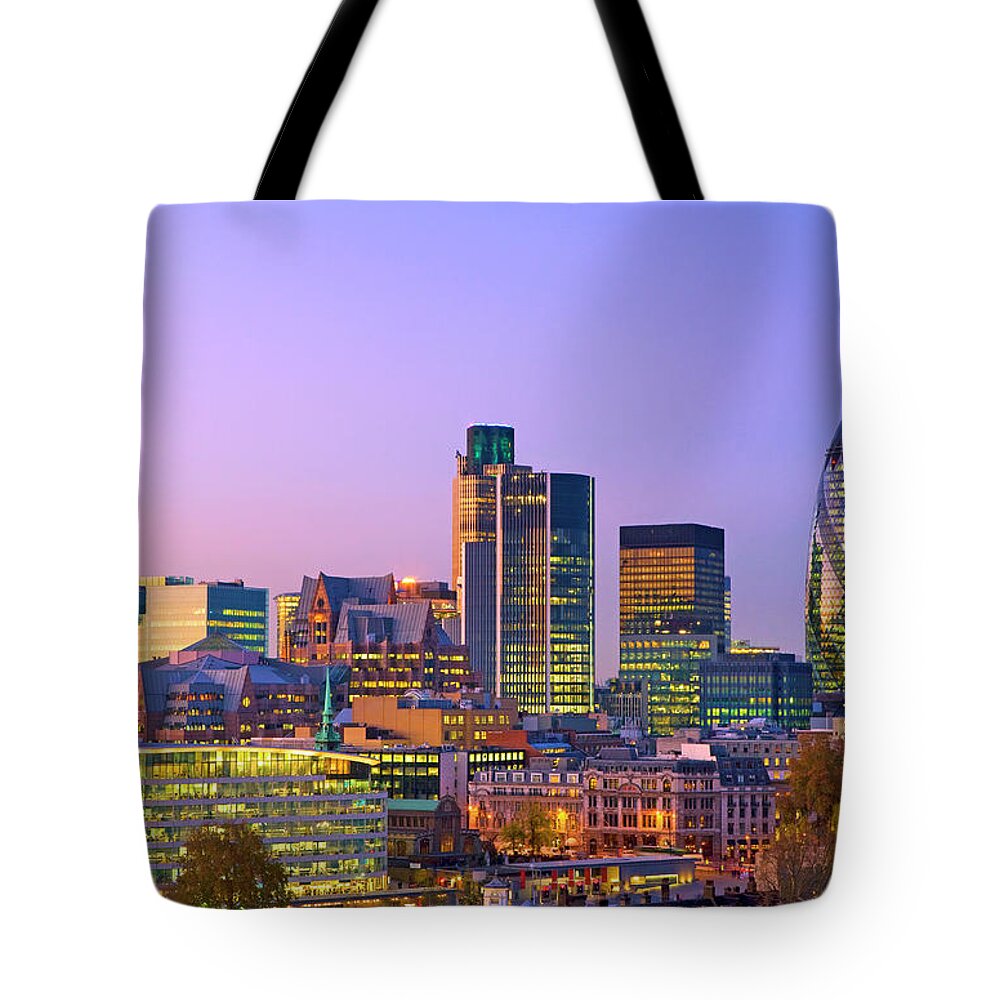 Corporate Business Tote Bag featuring the photograph Financial District Buildings In The by Scott E Barbour