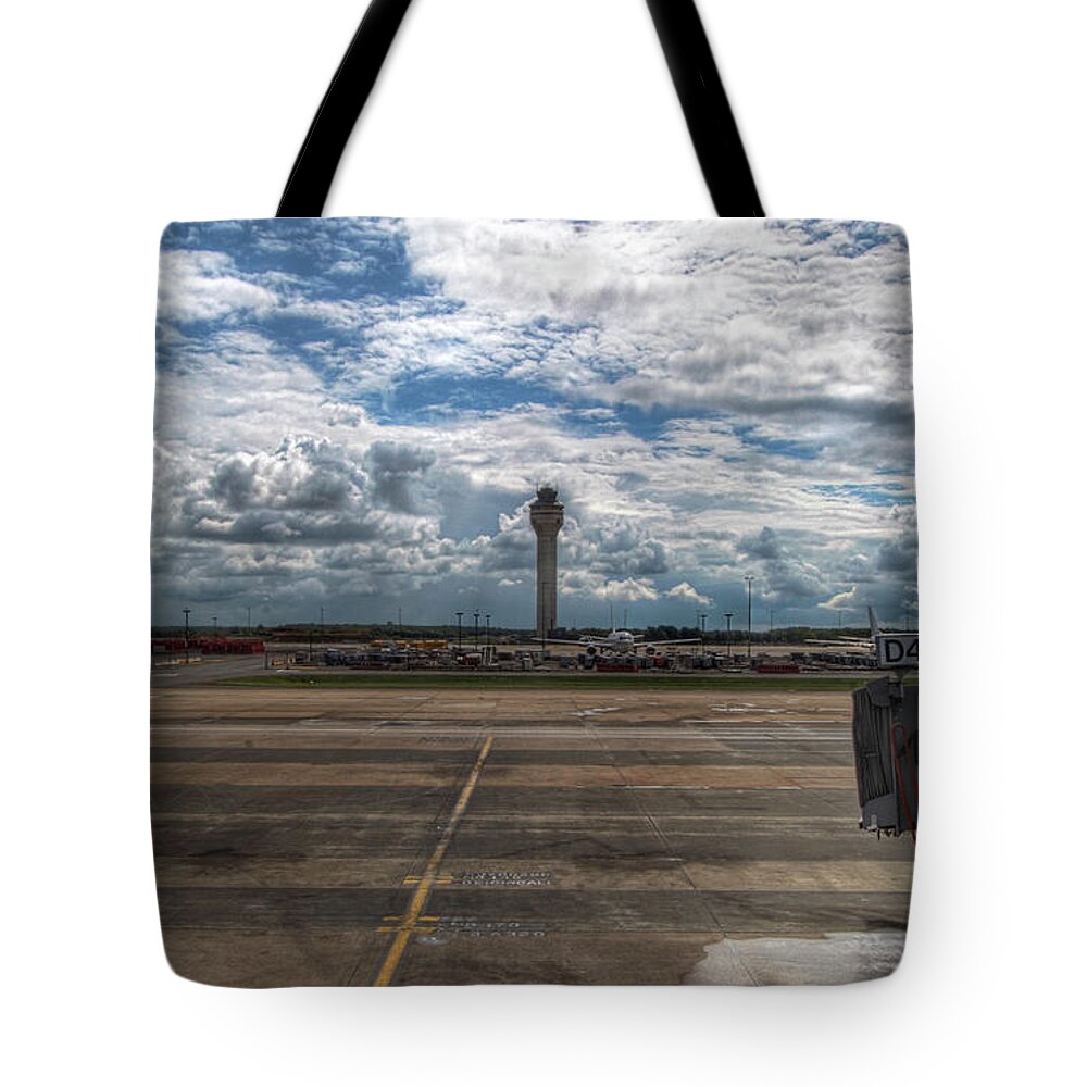 Air Traffic Control Tower Tote Bag featuring the photograph Fine Weather For Flying by Mathew Spolin