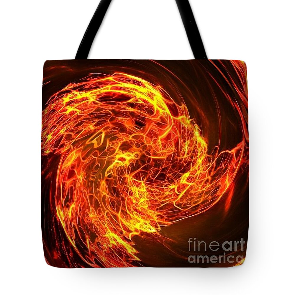 Fire Tote Bag featuring the digital art Fire Wave by Bill King